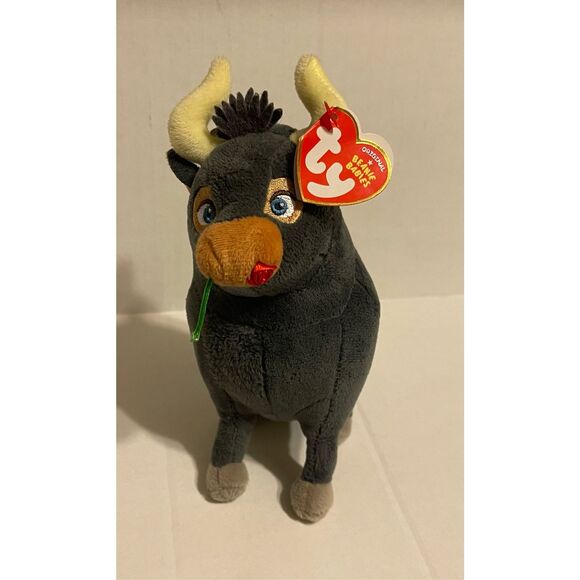 TY Beanie Baby 6” Ferdinand the Bull Plush w/ Rose Retired - Picture 2 of 2